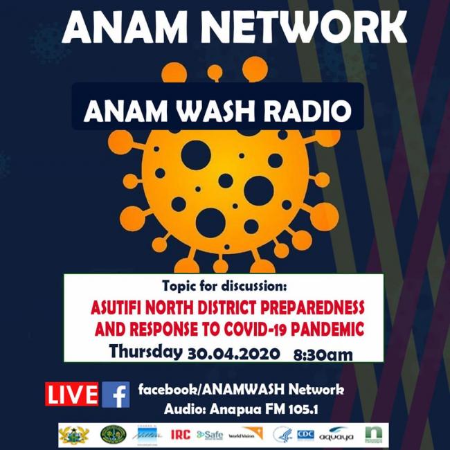 ANAM WASH radio programme poster on COVID-19