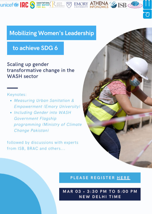 Mobilising Women’s Leadership to achieve SDG 6 - webinar poster